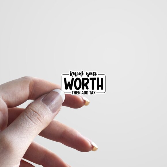 3pc - "Know Your Worth Then Add" Sticker Pack – Water Bottle, Tumbler, Laptop - Picture 3 of 8